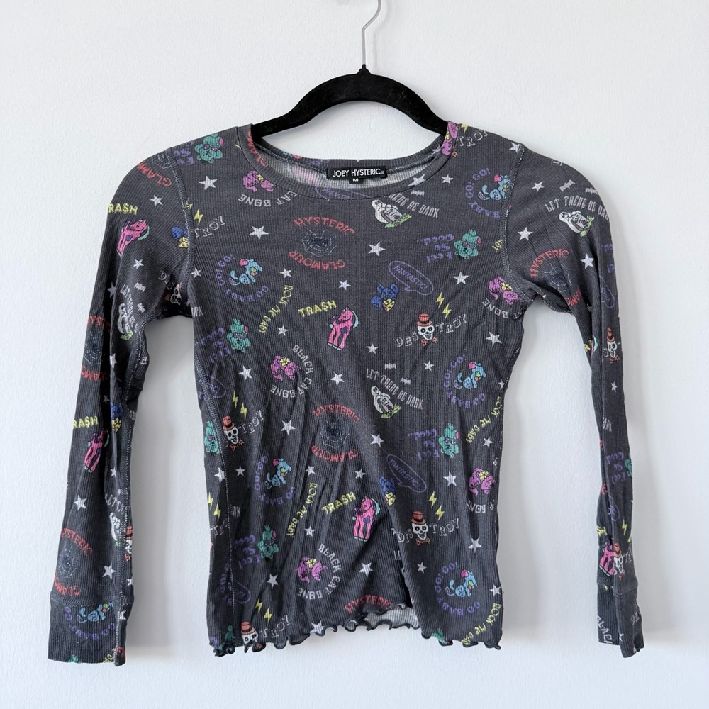 Hysteric Glamour Halloween Long Sleeve Tee with Colorful Graphics